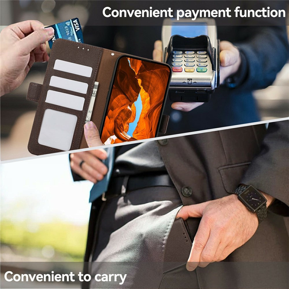 ABEEL-For-Samsung-Galaxy-S26-Edge-Case-Litchi-Texture-Leather-RFID-Blocking-Phone-Cover-Brown