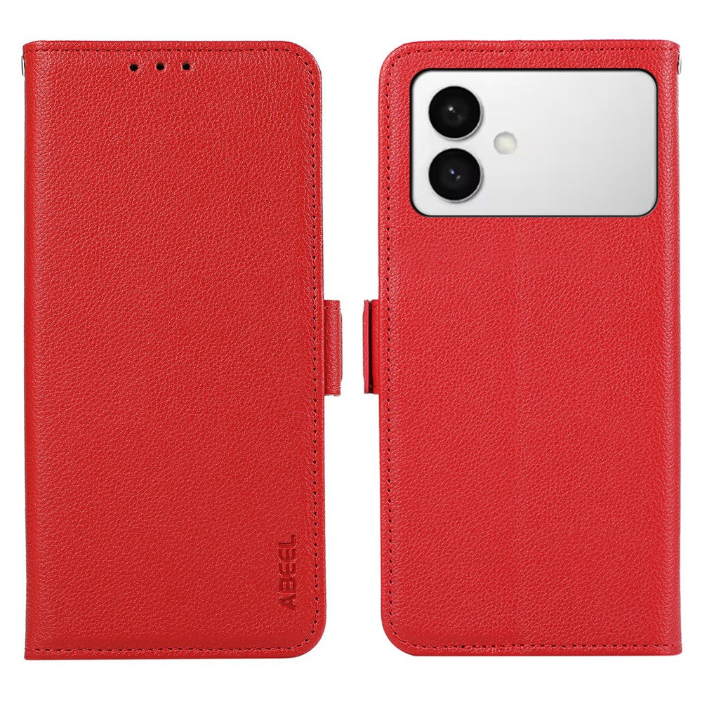 ABEEL-For-Samsung-Galaxy-S26-Edge-Case-Litchi-Texture-Leather-RFID-Blocking-Phone-Cover-Red