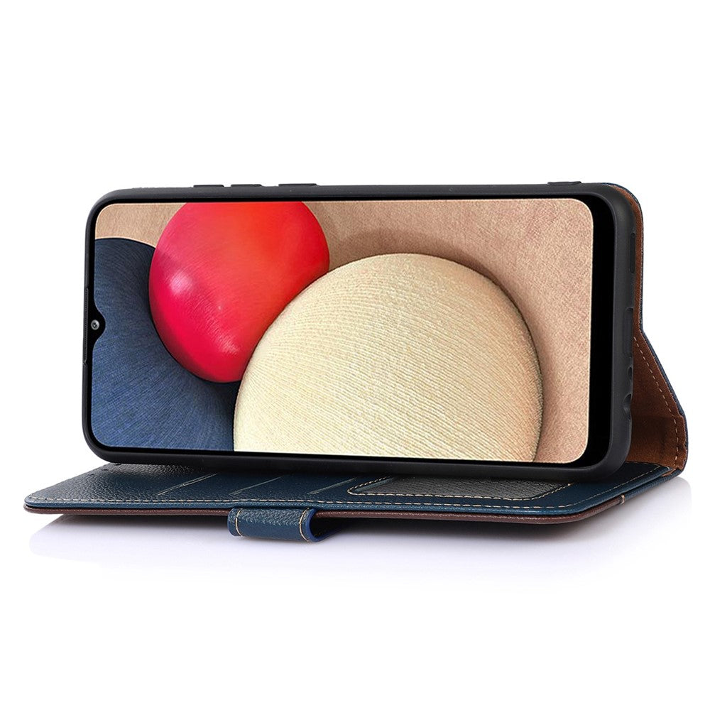 KHAZNEH-For-Samsung-Galaxy-S26-Edge-Case-RFID-Blocking-Wallet-PU-Leather-Phone-Cover-with-Strap-Blue