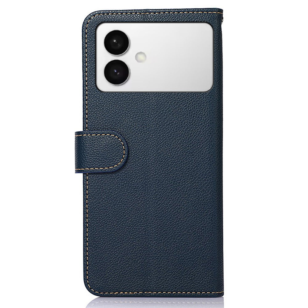 KHAZNEH-For-Samsung-Galaxy-S26-Edge-Case-RFID-Blocking-Wallet-PU-Leather-Phone-Cover-with-Strap-Blue