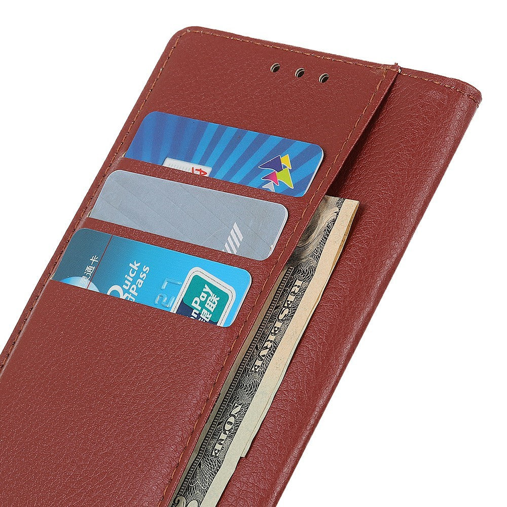 For-Samsung-Galaxy-S26-Edge-Wallet-Case-PU-Leather-Phone-Cover-Litchi-Texture-Brown