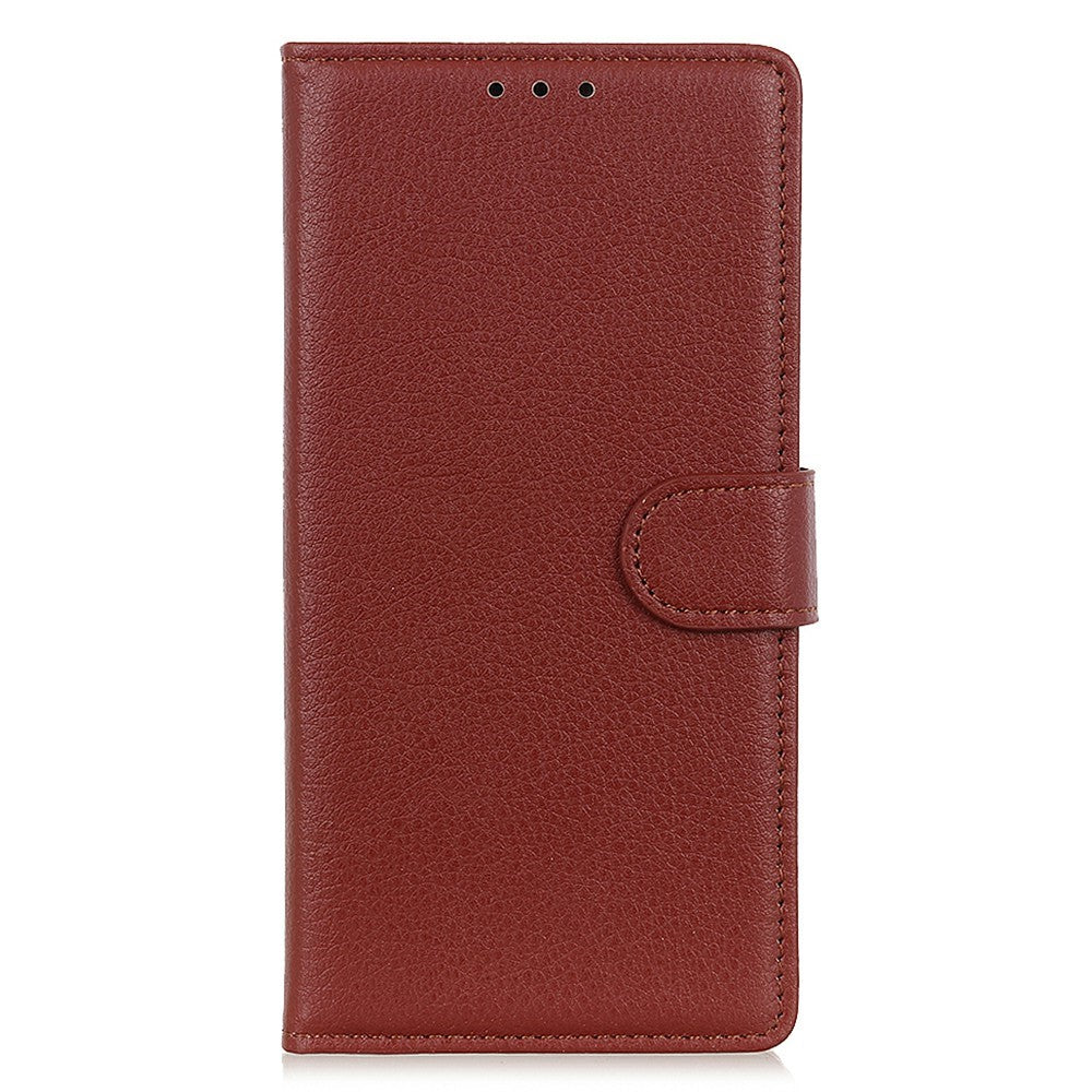 For-Samsung-Galaxy-S26-Edge-Wallet-Case-PU-Leather-Phone-Cover-Litchi-Texture-Brown