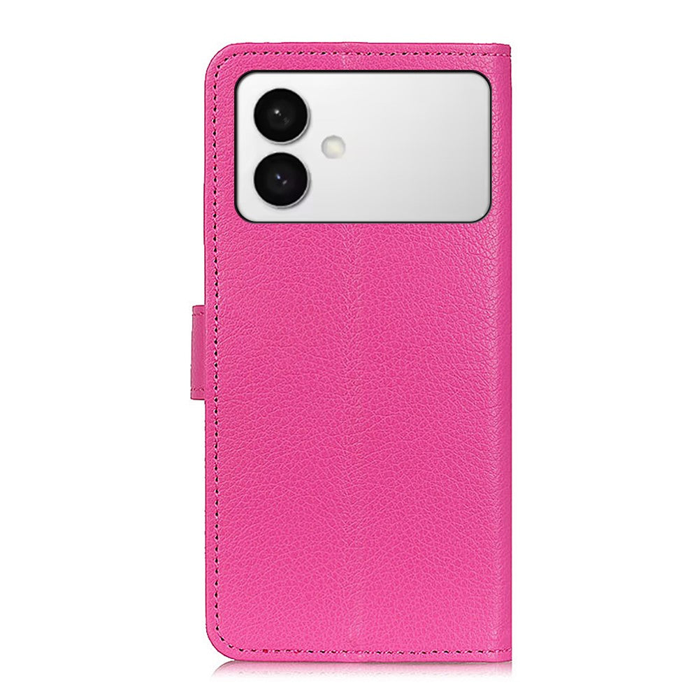 For-Samsung-Galaxy-S26-Edge-Wallet-Case-PU-Leather-Phone-Cover-Litchi-Texture-Rose