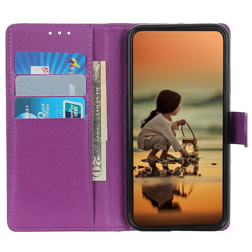 For-Samsung-Galaxy-S26-Edge-Wallet-Case-PU-Leather-Phone-Cover-Litchi-Texture-Purple