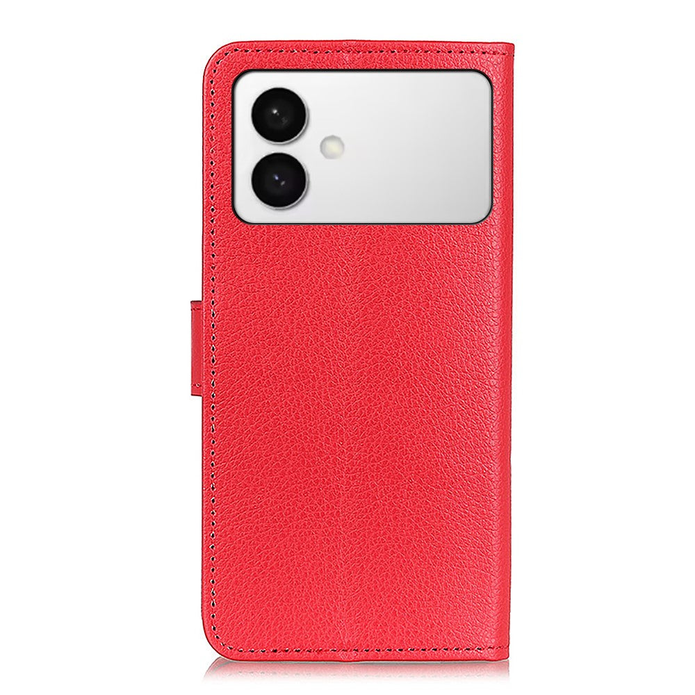 For-Samsung-Galaxy-S26-Edge-Wallet-Case-PU-Leather-Phone-Cover-Litchi-Texture-Red