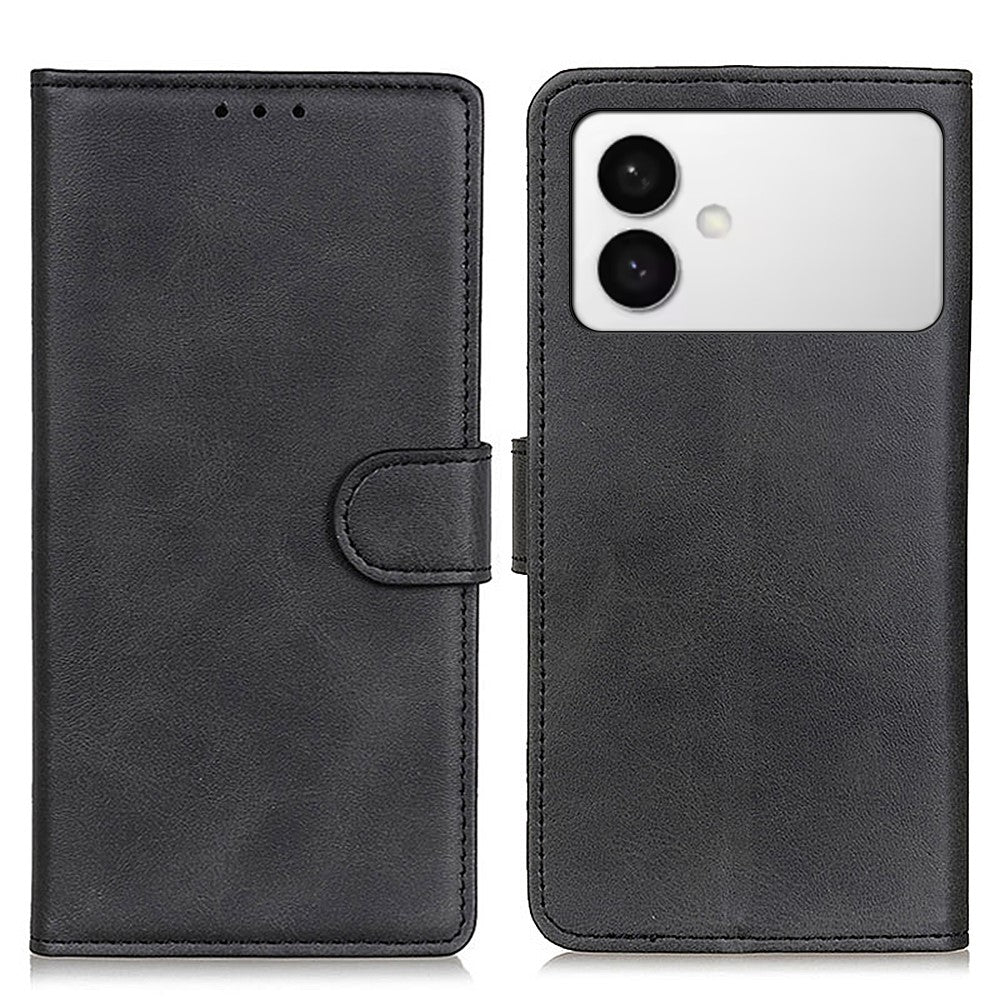 For-Samsung-Galaxy-S26-Edge-Case-Cowhide-Texture-Leather-Wallet-Stand-Phone-Cover-Black