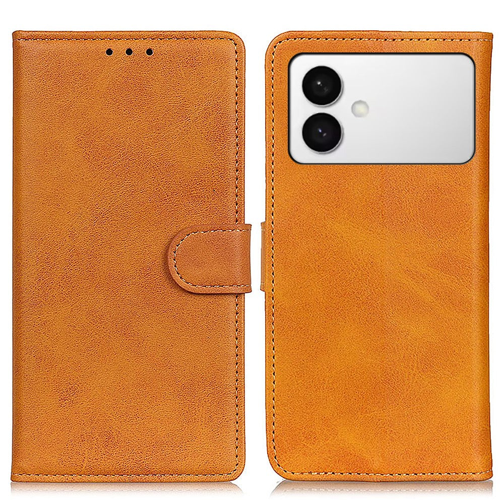 For-Samsung-Galaxy-S26-Edge-Case-Cowhide-Texture-Leather-Wallet-Stand-Phone-Cover-Brown