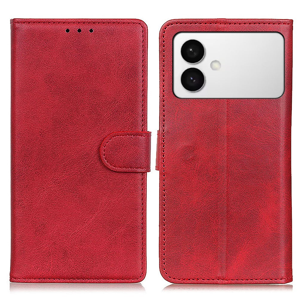 For-Samsung-Galaxy-S26-Edge-Case-Cowhide-Texture-Leather-Wallet-Stand-Phone-Cover-Red