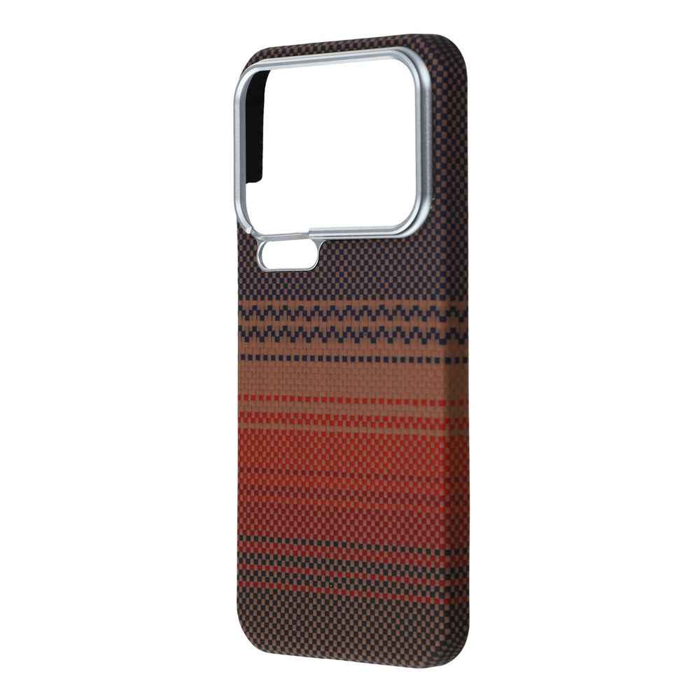 For Xiaomi 17 Pro Case Gradient Aramid Fiber Magnetic Phone Cover with Metal Lens Frame - Sunset Yellow