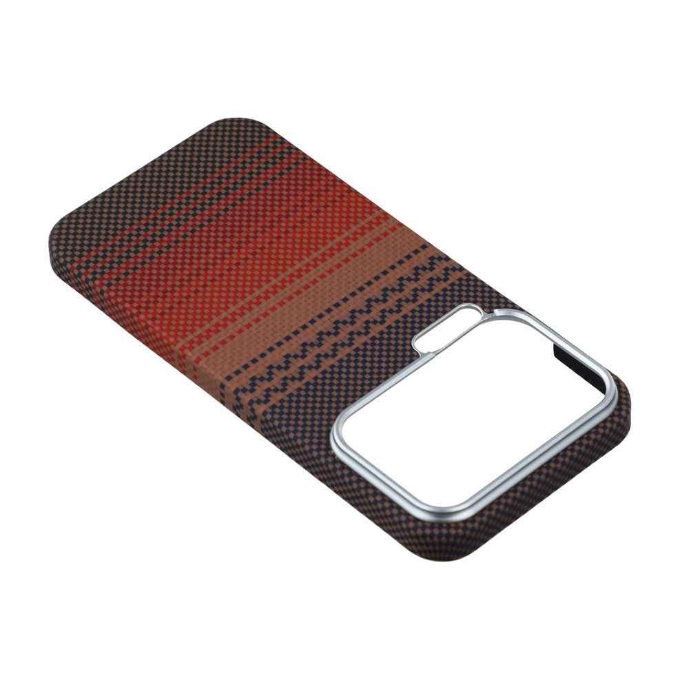 For Xiaomi 17 Pro Case Gradient Aramid Fiber Magnetic Phone Cover with Metal Lens Frame - Sunset Yellow