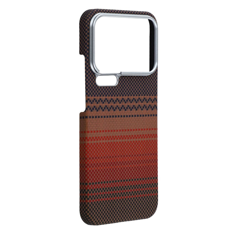 For Xiaomi 17 Pro Max Case Gradient Aramid Fiber Magnetic Phone Cover with Metal Lens Frame - Sunset Yellow