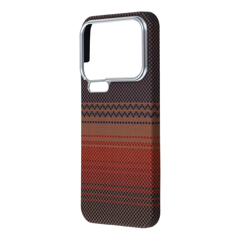 For Xiaomi 17 Pro Max Case Gradient Aramid Fiber Magnetic Phone Cover with Metal Lens Frame - Sunset Yellow