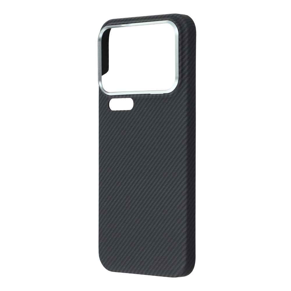For Xiaomi 17 Pro Magnetic Case Aramid Fiber 600D Fine Texture Phone Cover Metal Lens Frame - Black