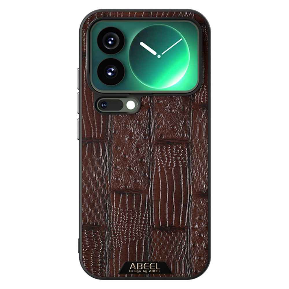 ABEEL For Xiaomi 17 Pro Magnetic Case Beast Texture Micro-Embossing Back Cover - Coffee