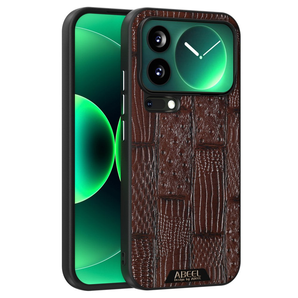 ABEEL For Xiaomi 17 Pro Max Magnetic Case Beast Texture Micro-Embossing Back Cover - Coffee