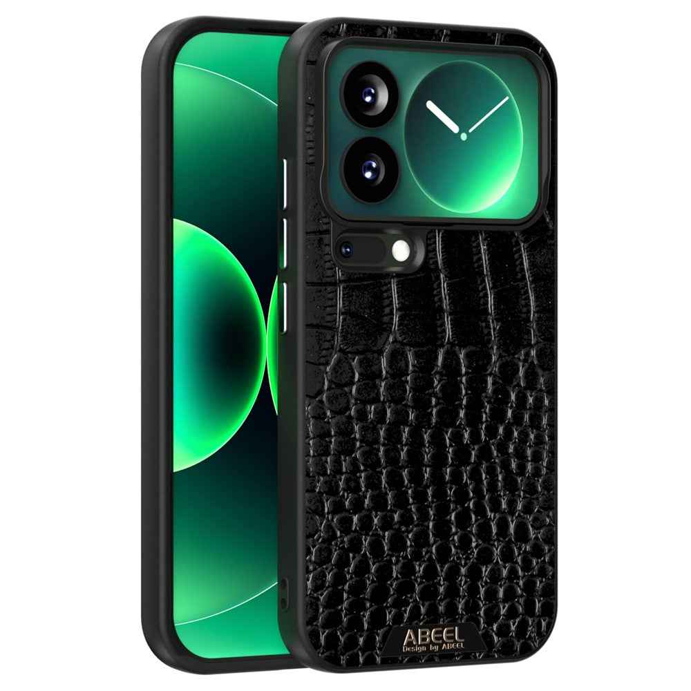 ABEEL For Xiaomi 17 Pro Magnetic Case Crocodile Texture Micro-Embossing Back Cover - Black