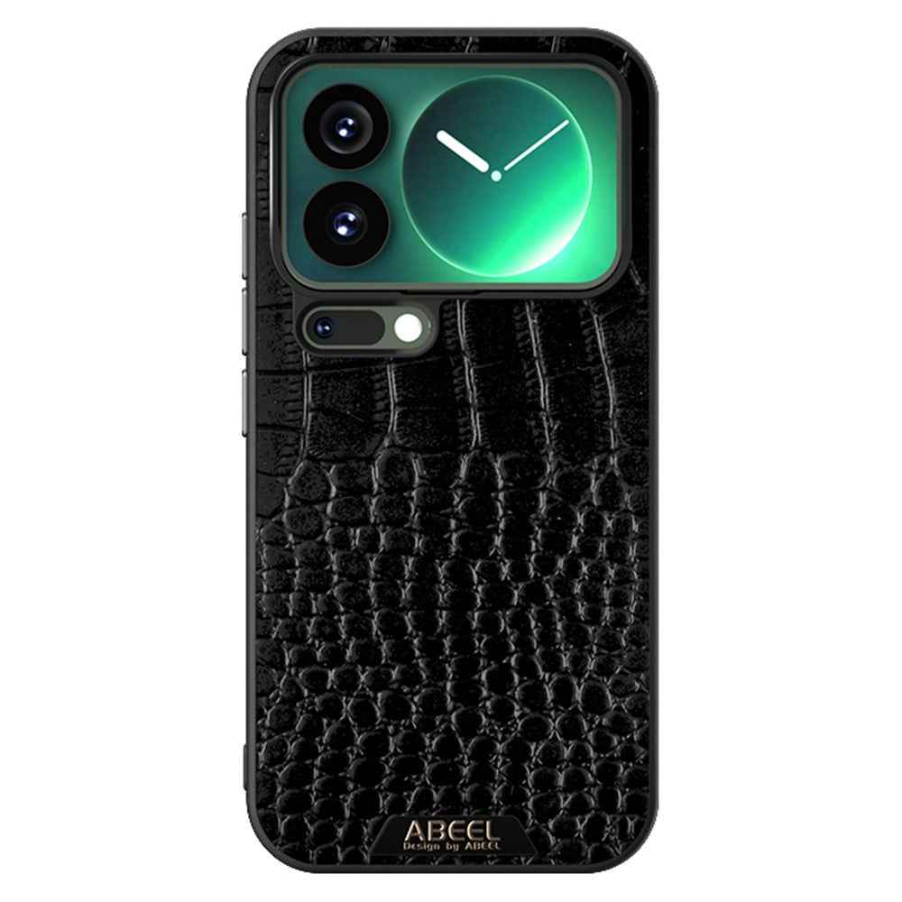 ABEEL For Xiaomi 17 Pro Magnetic Case Crocodile Texture Micro-Embossing Back Cover - Black