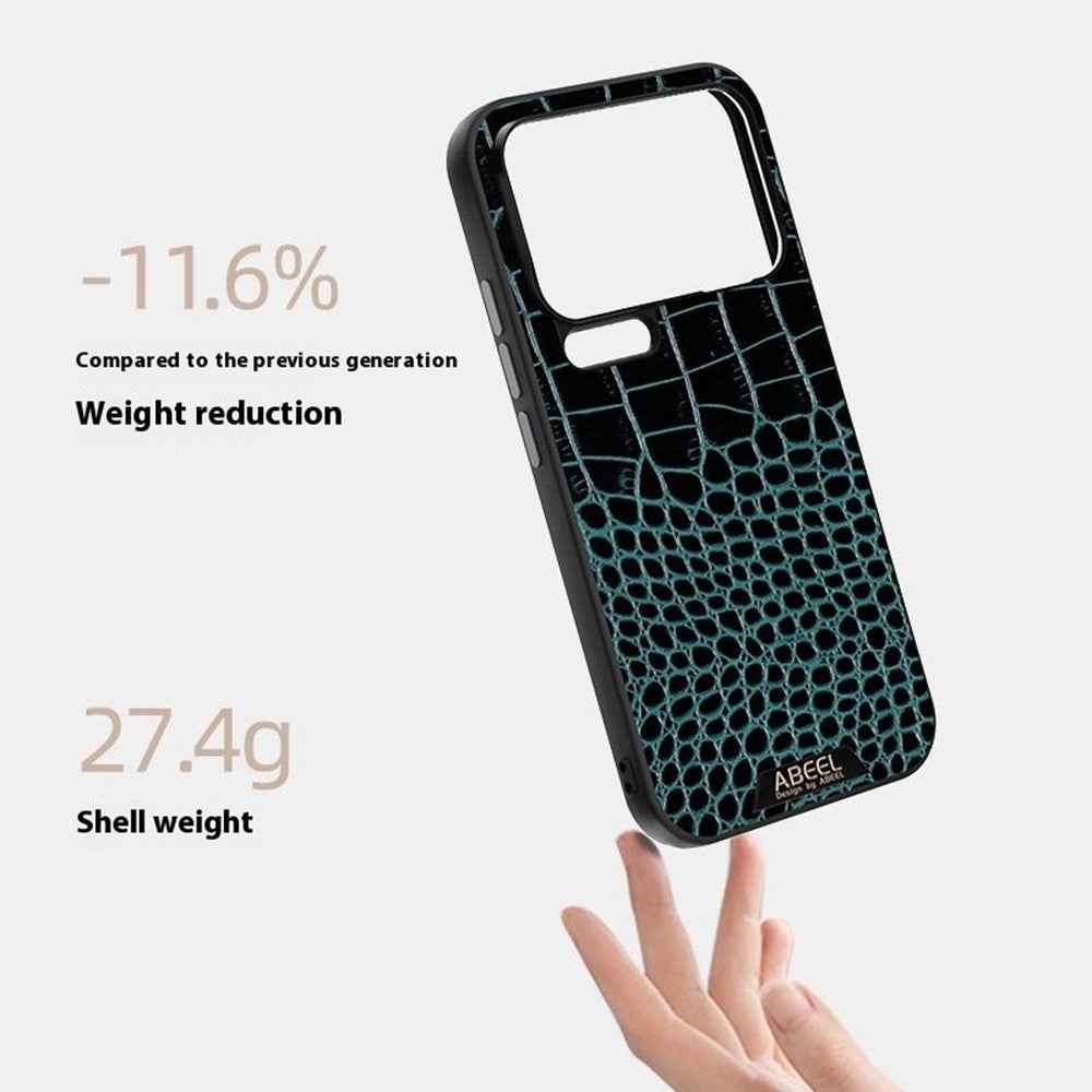 ABEEL For Xiaomi 17 Pro Magnetic Case Crocodile Texture Micro-Embossing Back Cover - Black