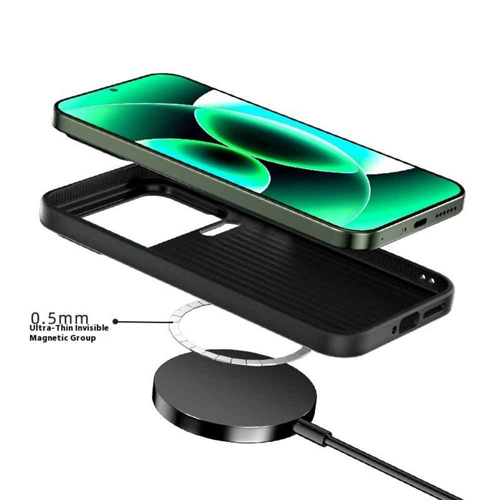 ABEEL For Xiaomi 17 Pro Magnetic Case Crocodile Texture Micro-Embossing Back Cover - Black