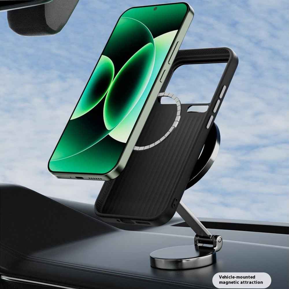 ABEEL For Xiaomi 17 Pro Magnetic Case Crocodile Texture Micro-Embossing Back Cover - Black