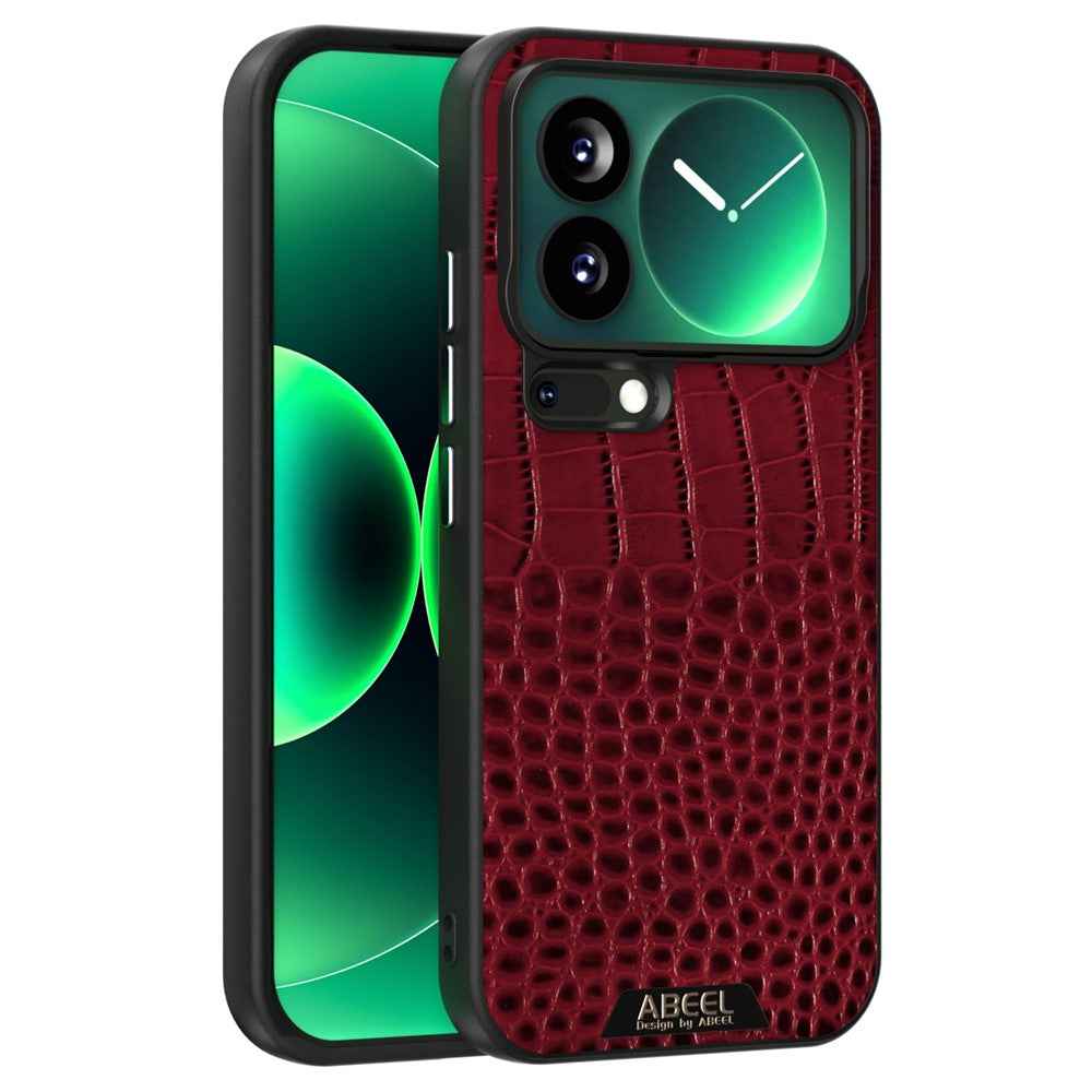 ABEEL For Xiaomi 17 Pro Magnetic Case Crocodile Texture Micro-Embossing Back Cover - Red