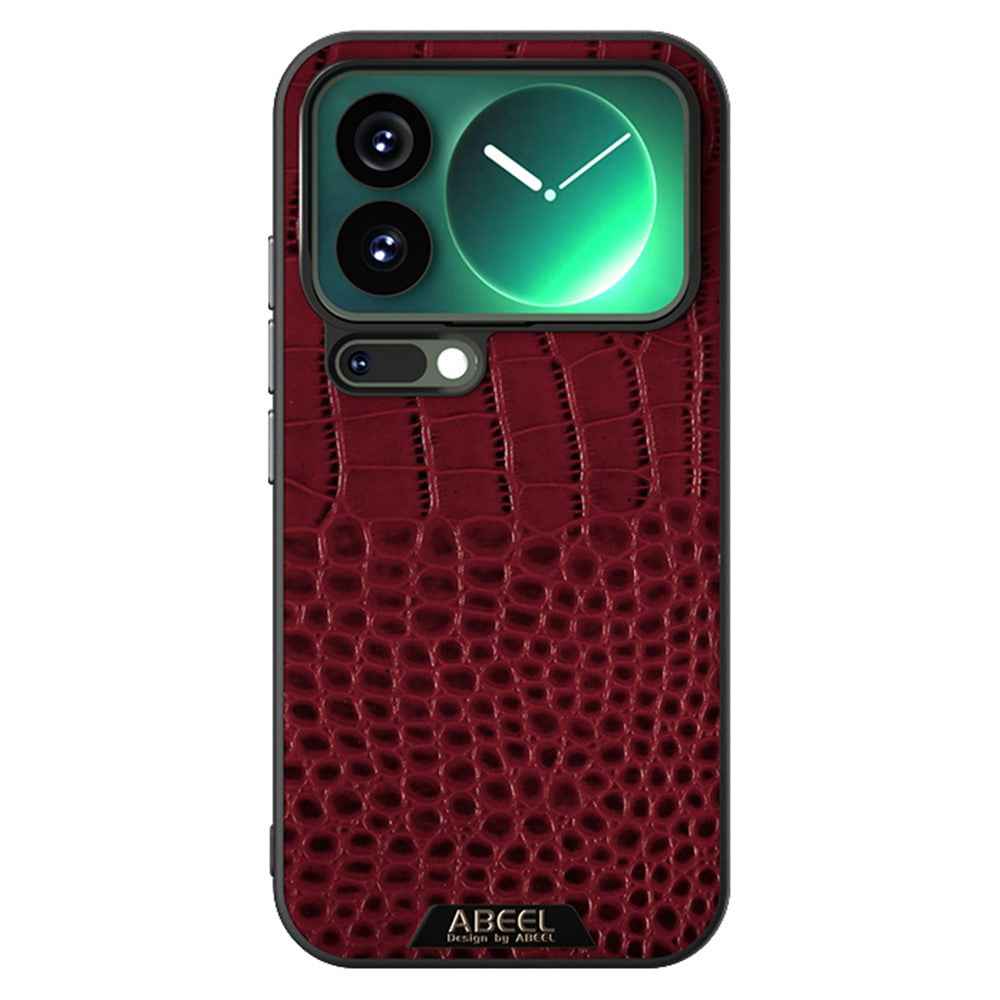 ABEEL For Xiaomi 17 Pro Magnetic Case Crocodile Texture Micro-Embossing Back Cover - Red