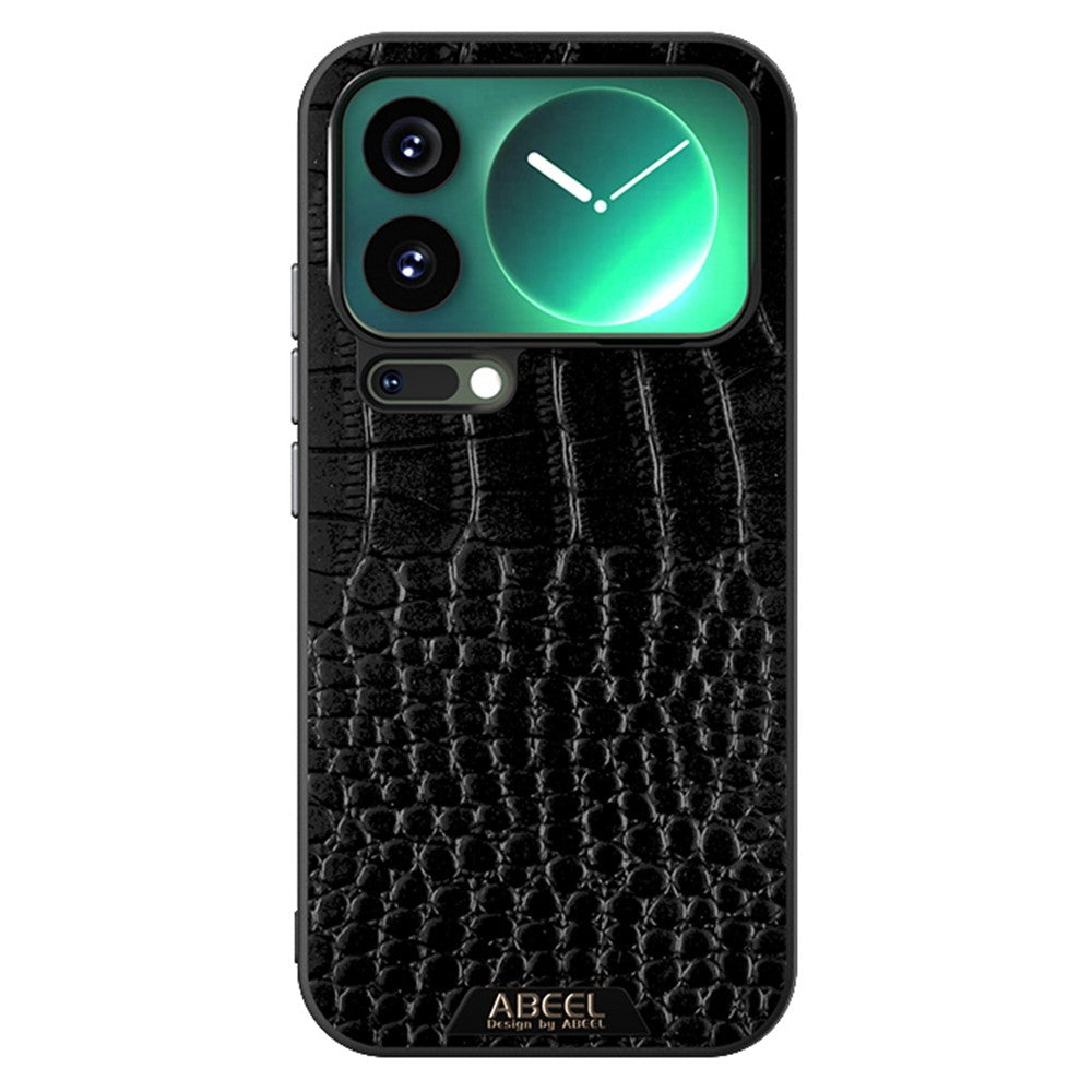 ABEEL For Xiaomi 17 Pro Max Magnetic Case Crocodile Texture Micro-Embossing Back Cover - Black