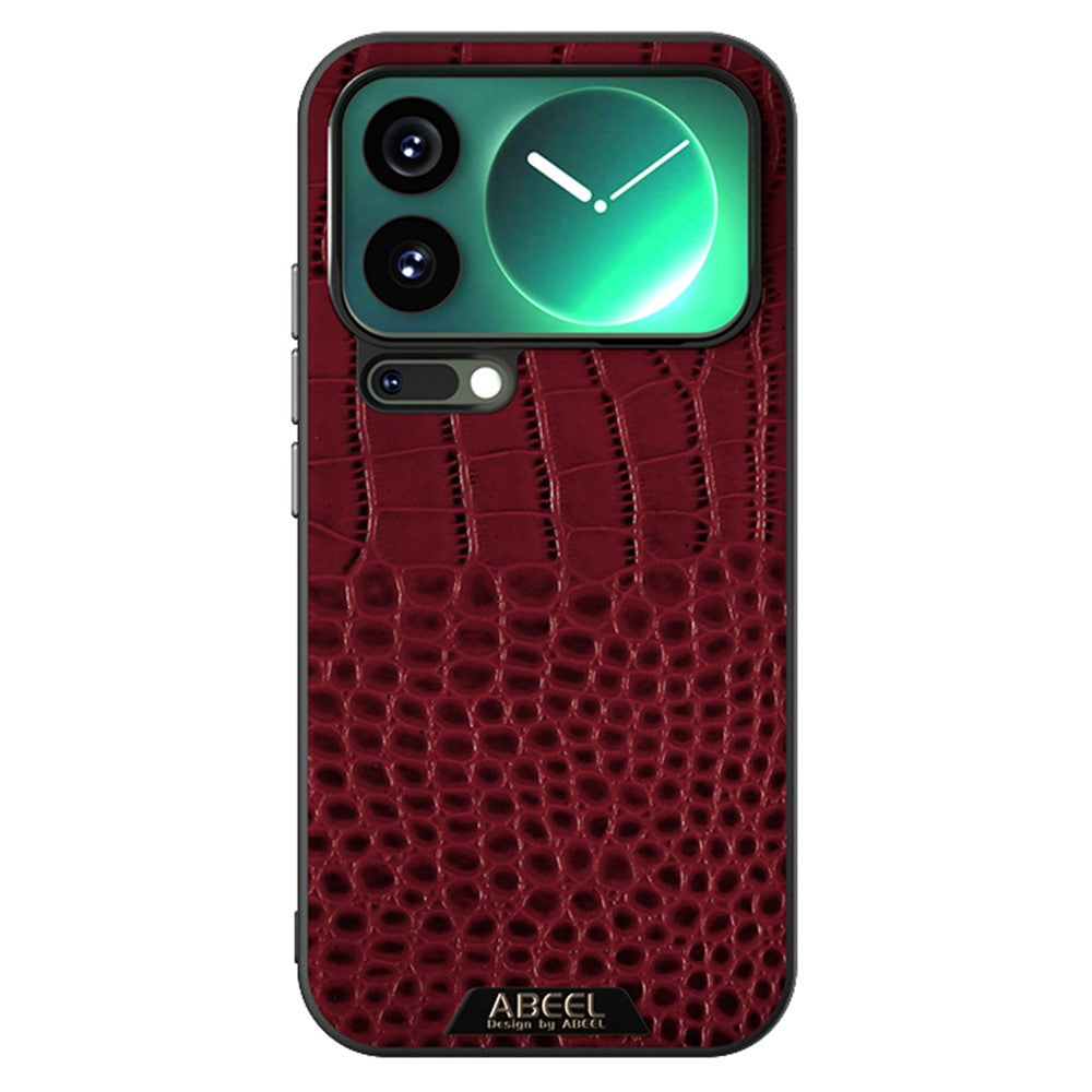 ABEEL For Xiaomi 17 Pro Max Magnetic Case Crocodile Texture Micro-Embossing Back Cover - Red