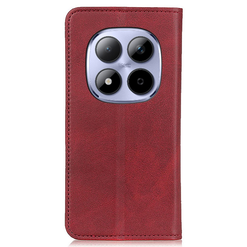 For Xiaomi Redmi Note 15 Pro 5G (Global) Case Split Leather Flip Wallet Phone Cover - Red