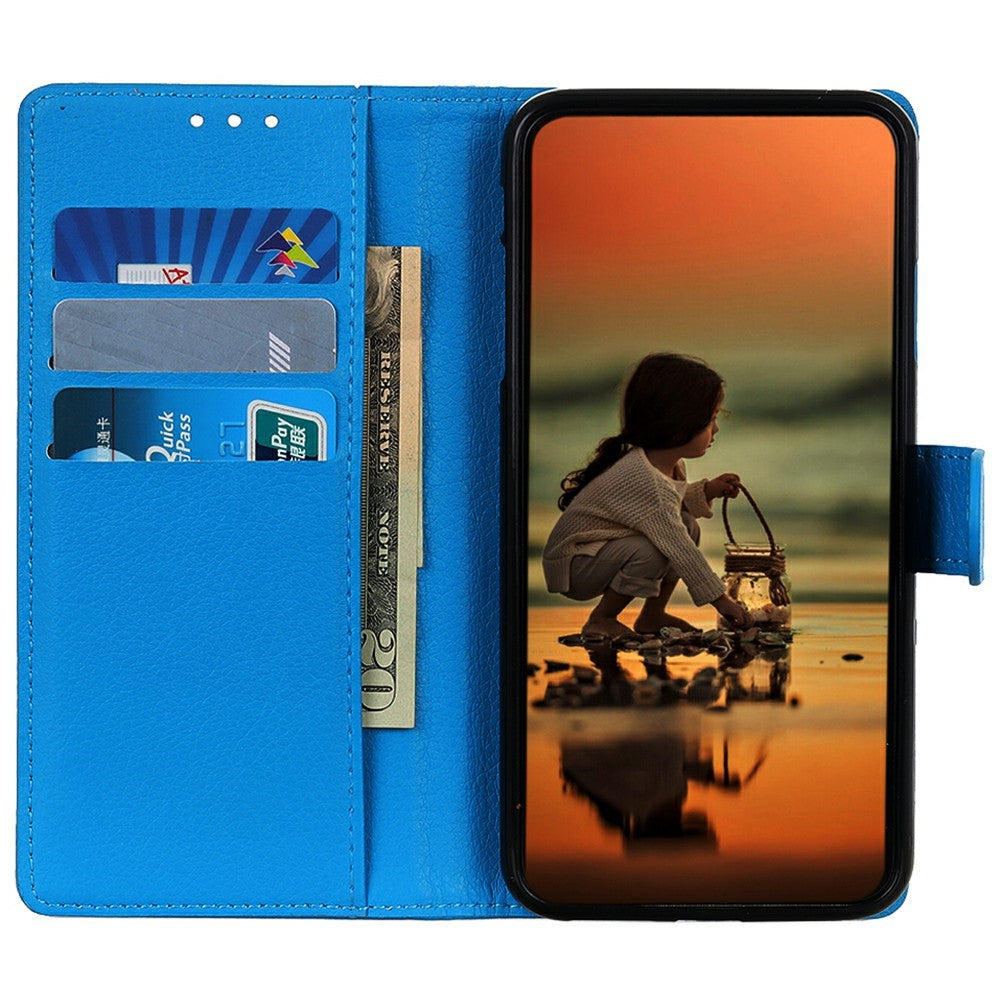 For Xiaomi Redmi Note 15 Pro 5G (Global) Wallet Case PU Leather Phone Cover Litchi Texture - Blue