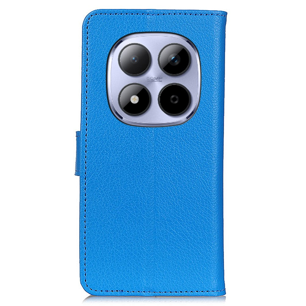For Xiaomi Redmi Note 15 Pro 5G (Global) Wallet Case PU Leather Phone Cover Litchi Texture - Blue