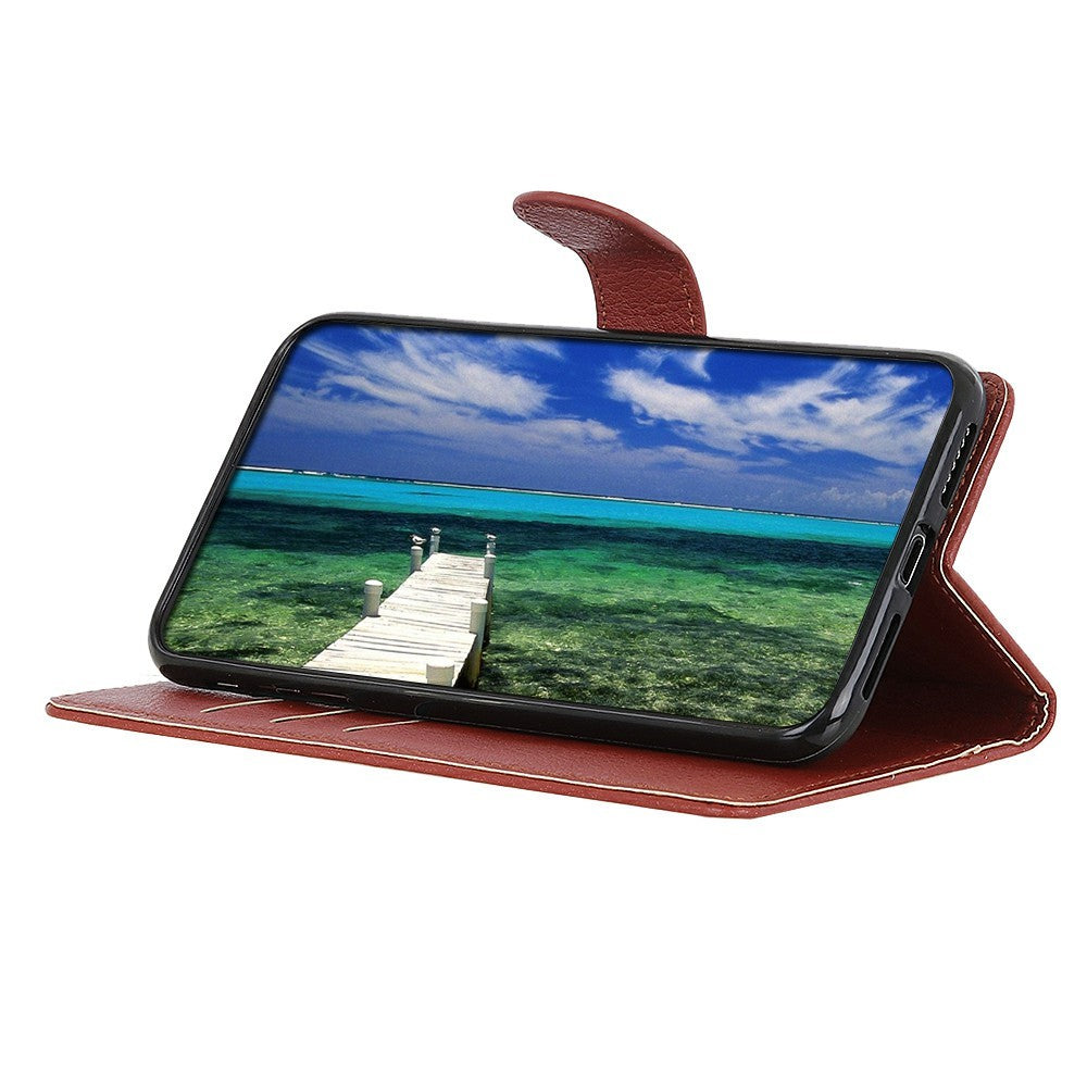 For Xiaomi Redmi Note 15 Pro 5G (Global) Wallet Case PU Leather Phone Cover Litchi Texture - Brown