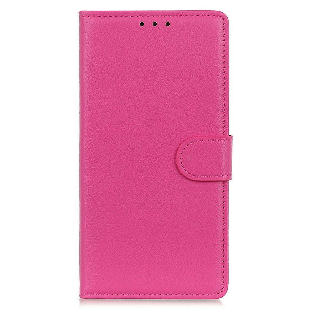 For Xiaomi Redmi Note 15 Pro 5G (Global) Wallet Case PU Leather Phone Cover Litchi Texture - Rose