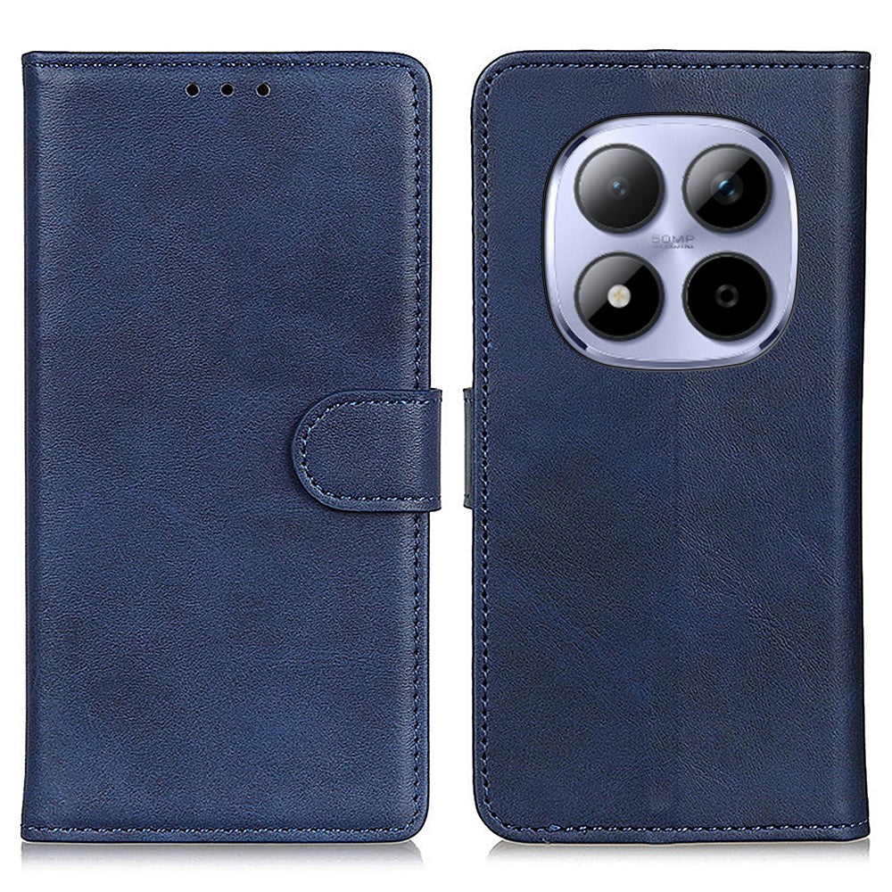 For Xiaomi Redmi Note 15 Pro 5G (Global) Case Cowhide Texture Leather Wallet Stand Phone Cover - Blue