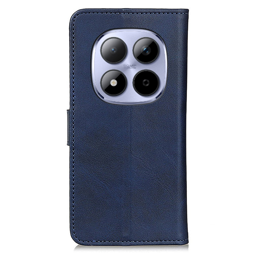 For Xiaomi Redmi Note 15 Pro 5G (Global) Case Cowhide Texture Leather Wallet Stand Phone Cover - Blue