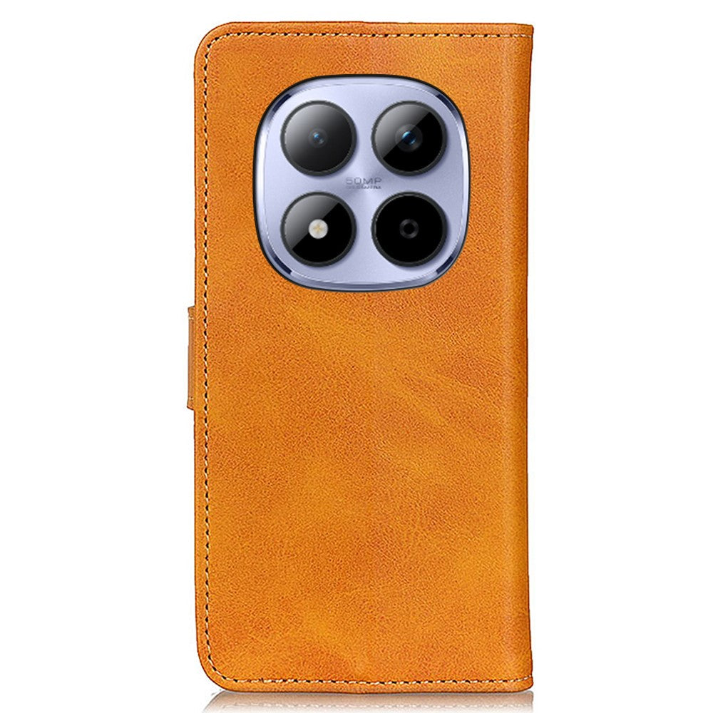For Xiaomi Redmi Note 15 Pro 5G (Global) Case Cowhide Texture Leather Wallet Stand Phone Cover - Brown