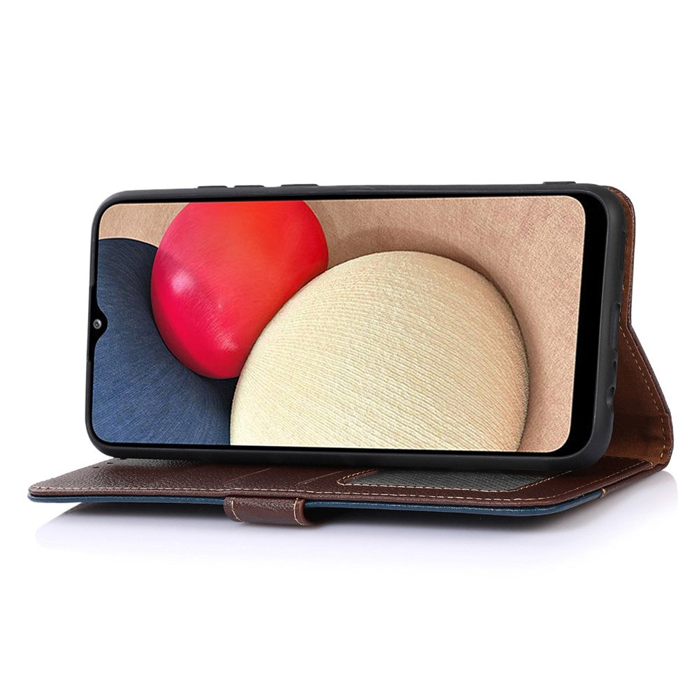 KHAZNEH For Xiaomi Poco M8 Pro 5G / Redmi Note 15 Pro+ 5G (Global) Case RFID Blocking Wallet Litchi Texture PU Leather Phone Cover with Strap - Brown