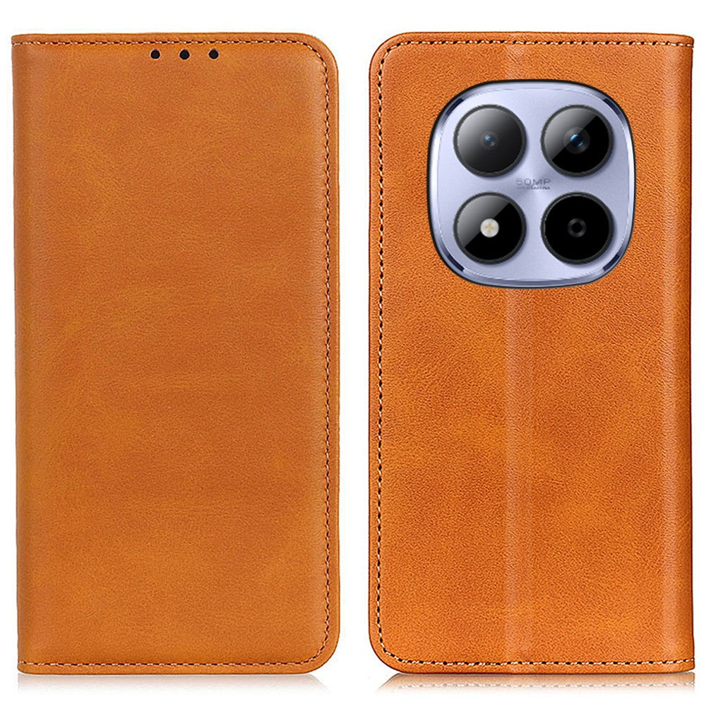 For Xiaomi Poco M8 Pro 5G / Redmi Note 15 Pro+ 5G (Global) Case Split Leather Flip Wallet Phone Cover - Brown