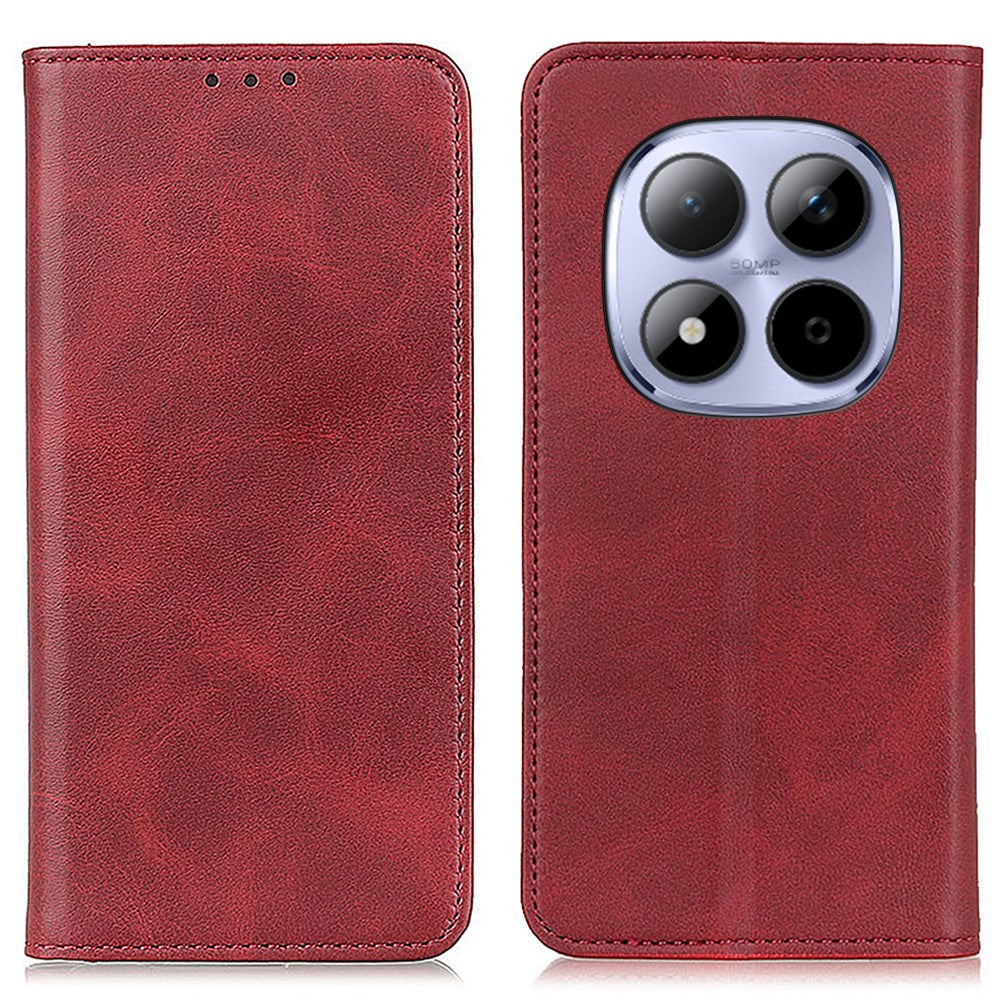 For Xiaomi Poco M8 Pro 5G / Redmi Note 15 Pro+ 5G (Global) Case Split Leather Flip Wallet Phone Cover - Red