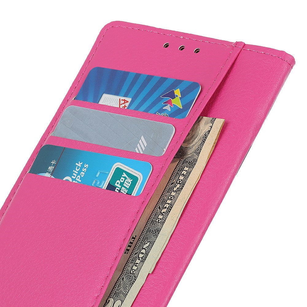 For Xiaomi Poco M8 Pro 5G / Redmi Note 15 Pro+ 5G (Global) Wallet Case PU Leather Phone Cover Litchi Texture - Rose