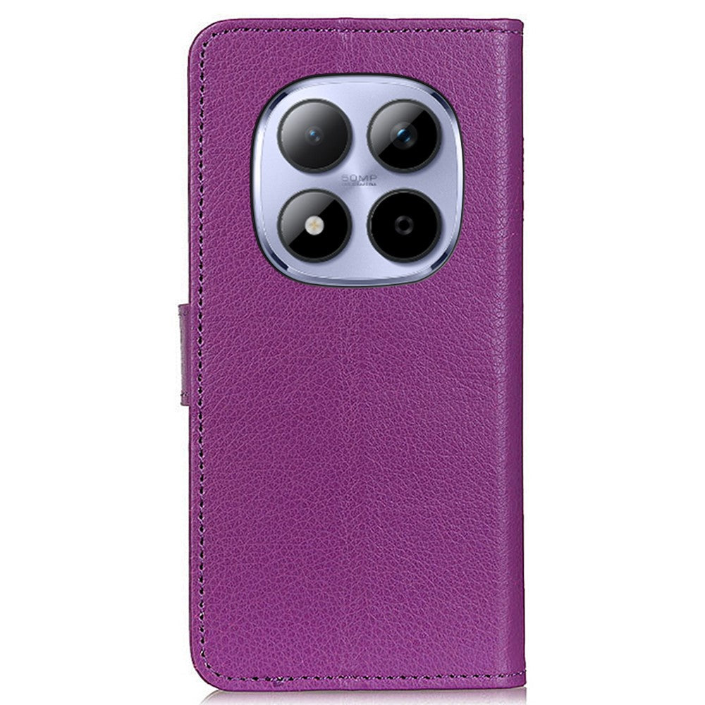 For Xiaomi Poco M8 Pro 5G / Redmi Note 15 Pro+ 5G (Global) Wallet Case PU Leather Phone Cover Litchi Texture - Purple