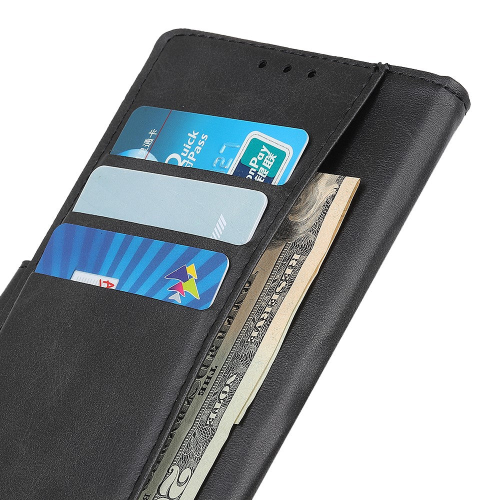 For Xiaomi Poco M8 Pro 5G / Redmi Note 15 Pro+ 5G (Global) Case Cowhide Texture Leather Wallet Stand Phone Cover - Black
