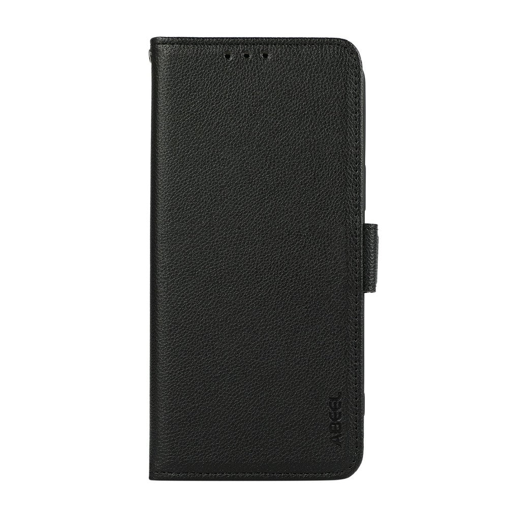 ABEEL For Xiaomi Poco M8 Pro 5G / Redmi Note 15 Pro+ 5G (Global) Case Litchi Texture Leather RFID Blocking Phone Cover - Black