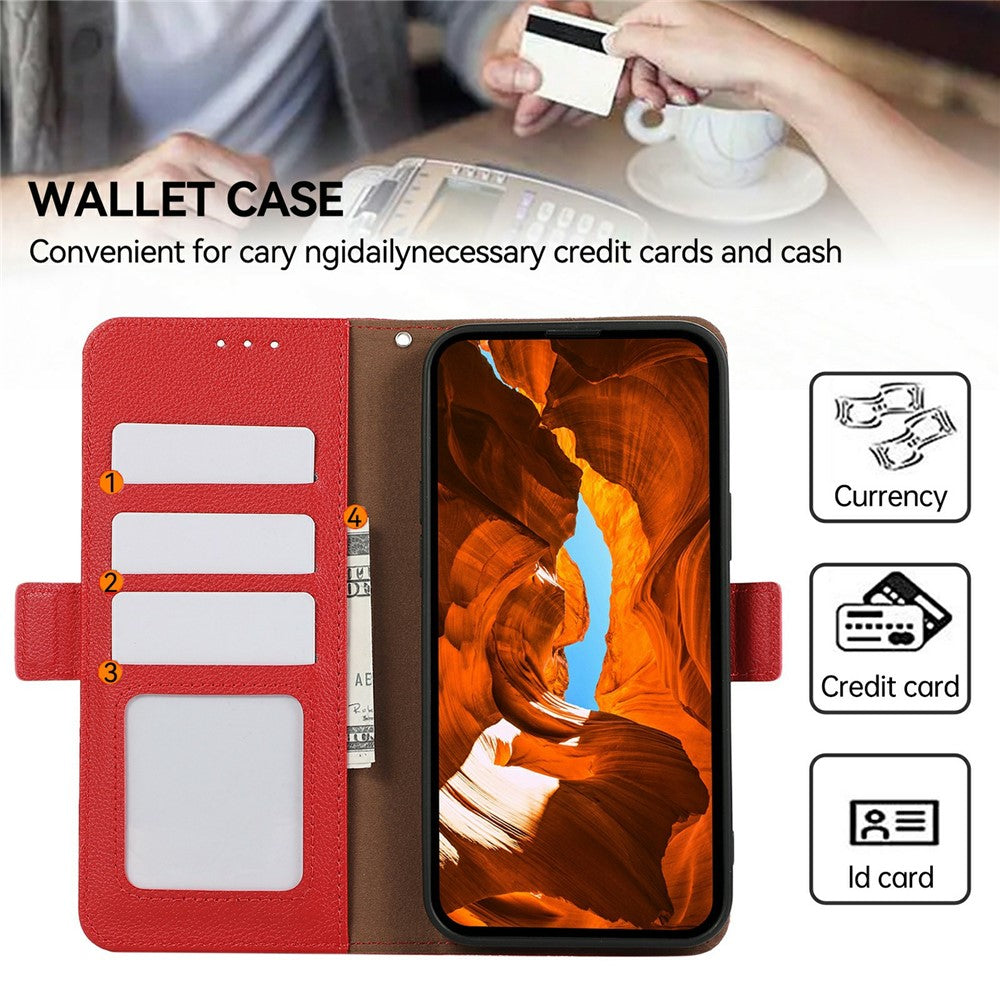 ABEEL For Xiaomi Poco M8 Pro 5G / Redmi Note 15 Pro+ 5G (Global) Case Litchi Texture Leather RFID Blocking Phone Cover - Red