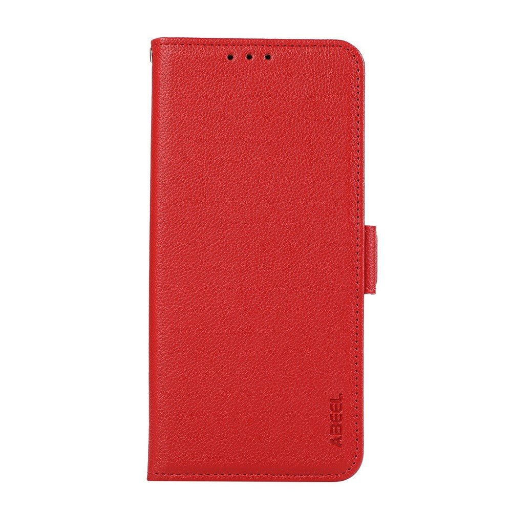 ABEEL For Xiaomi Poco M8 Pro 5G / Redmi Note 15 Pro+ 5G (Global) Case Litchi Texture Leather RFID Blocking Phone Cover - Red
