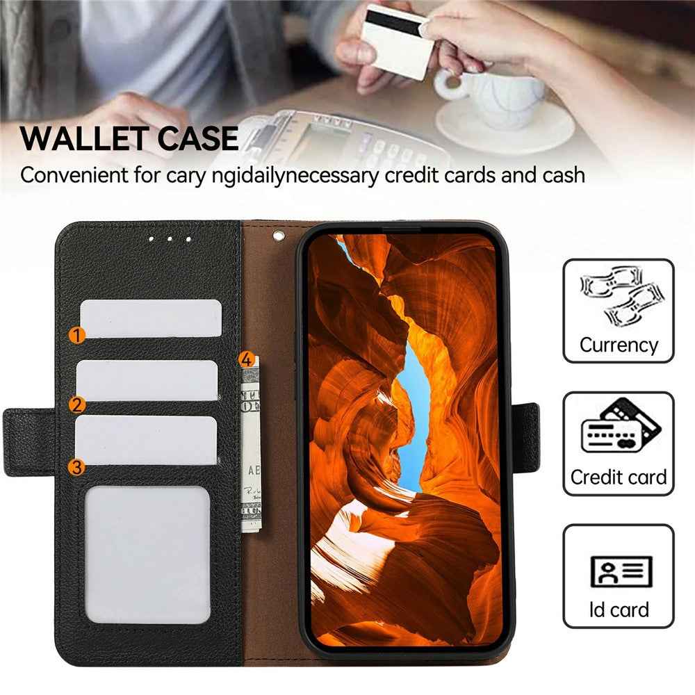 ABEEL For Xiaomi 17 Pro Case Litchi Texture Leather RFID Blocking Phone Cover - Black