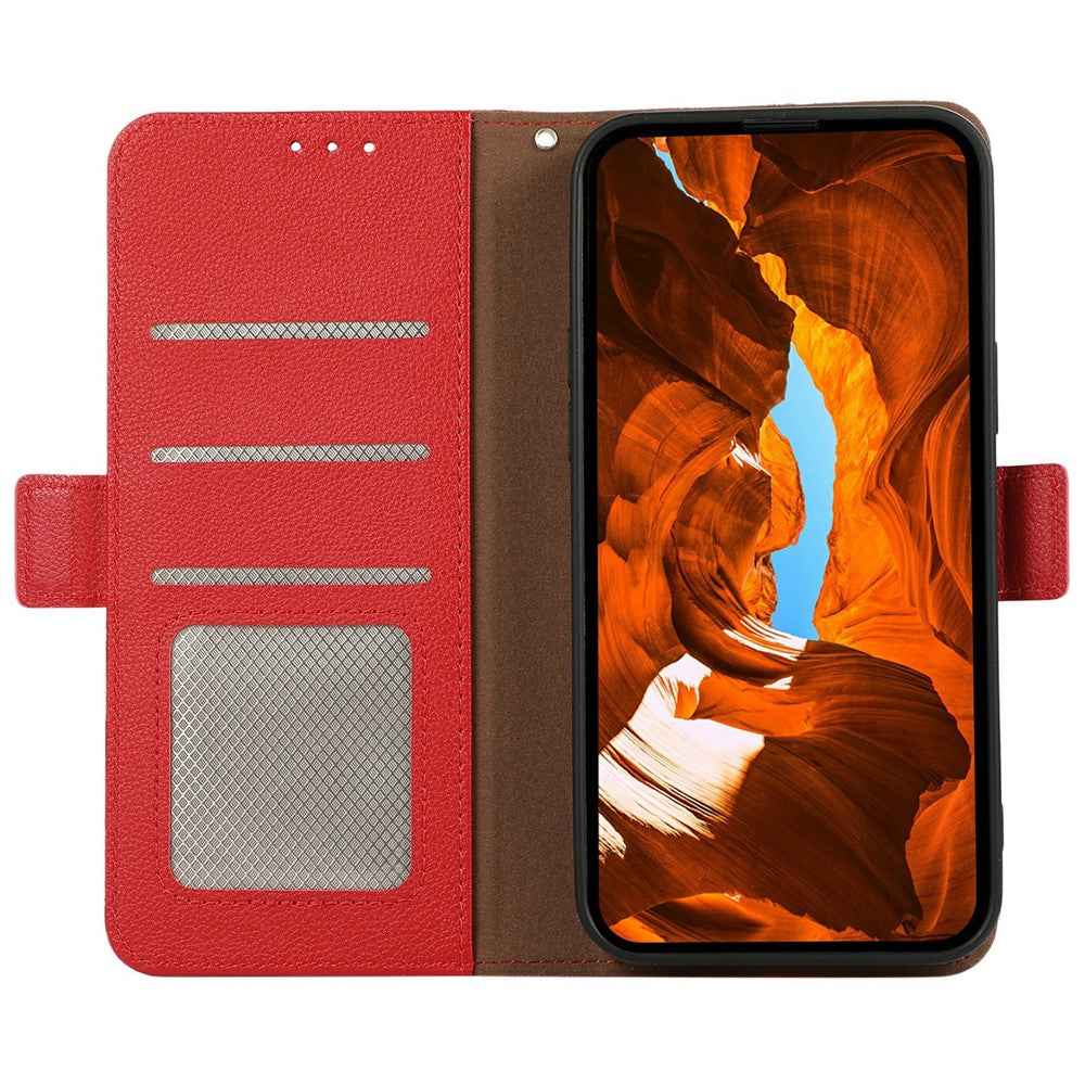 ABEEL For Xiaomi 17 Pro Case Litchi Texture Leather RFID Blocking Phone Cover - Red