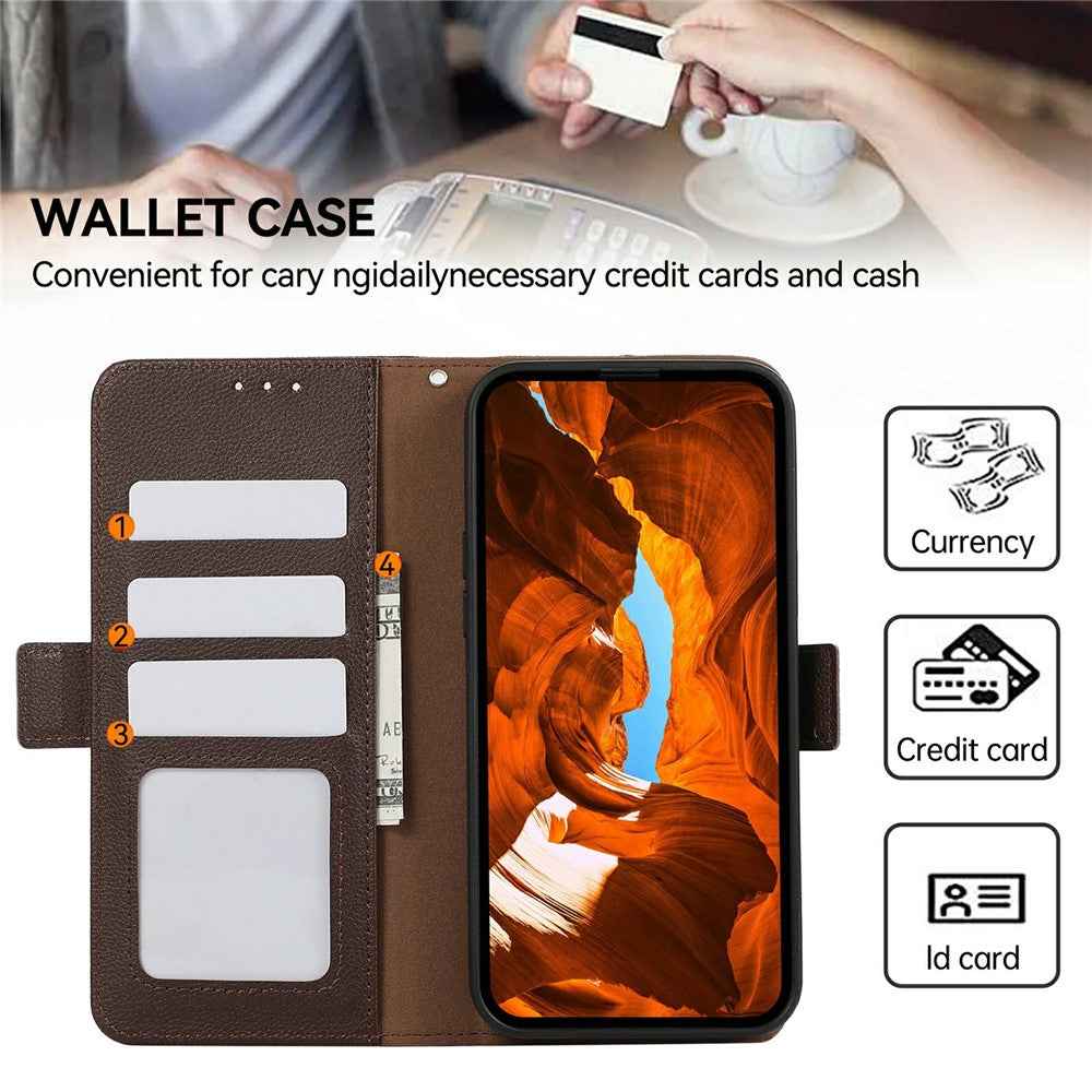 ABEEL For Xiaomi 17 Pro Case Litchi Texture Leather RFID Blocking Phone Cover - Brown