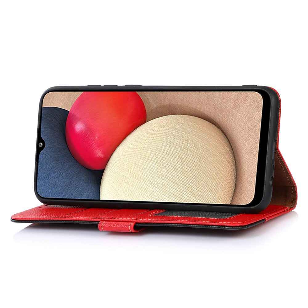 KHAZNEH For Xiaomi 17 Pro Case RFID Blocking Wallet Litchi Texture PU Leather Phone Cover with Strap - Red