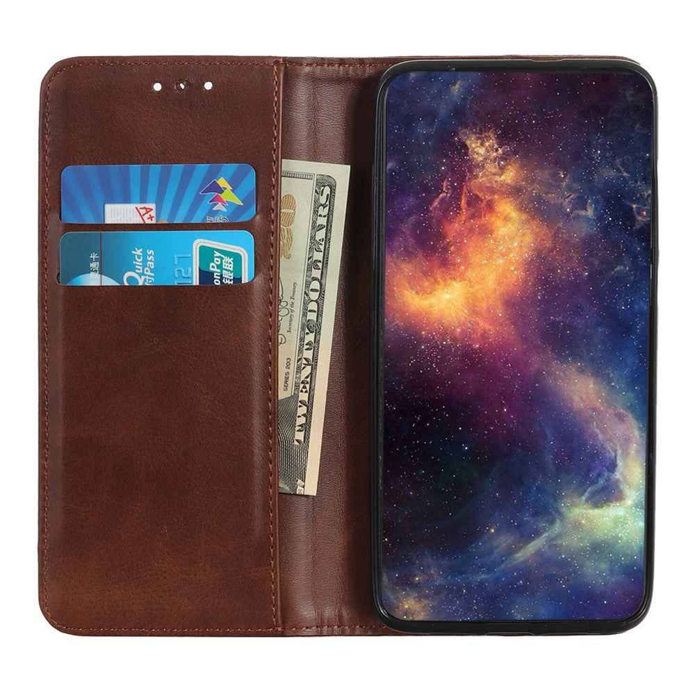 For Xiaomi 17 Pro Case Split Leather Flip Wallet Phone Cover - Coffee